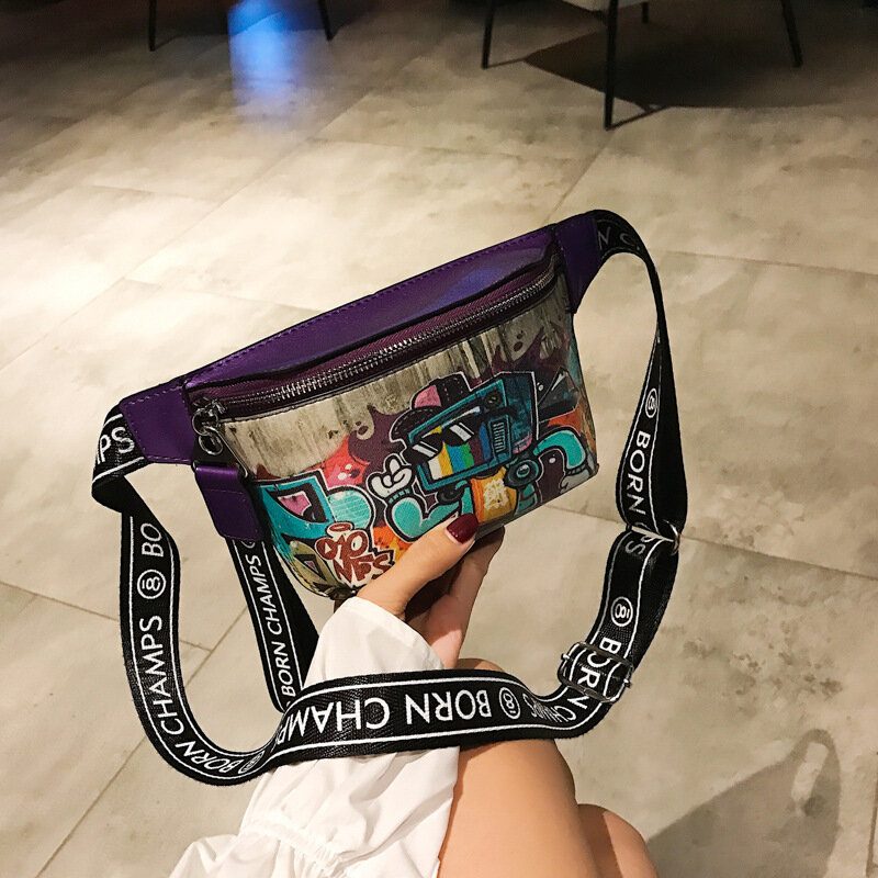 Dame Graffiti Painted Chest Vesker Sling Bag