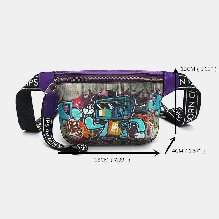 Dame Graffiti Painted Chest Vesker Sling Bag