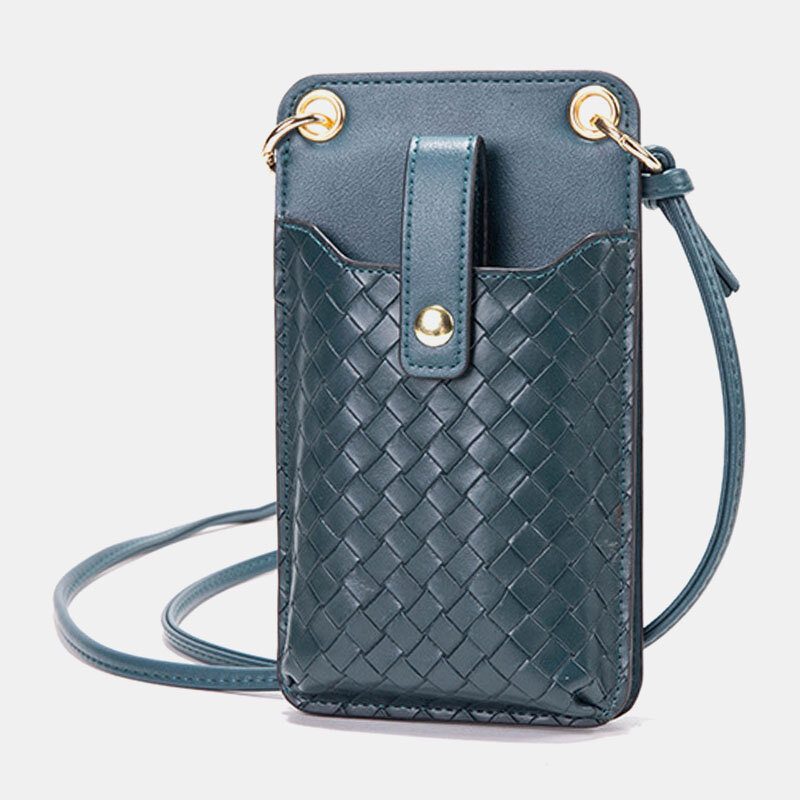 Dame Pu Leather Anti-tyveri Multi-card Slot Card Holder 6.5 Tommers Telefonveske Crossbody Vesker Skulderveske