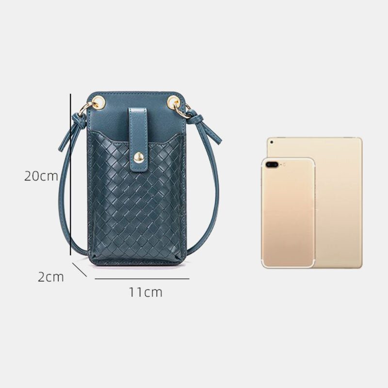 Dame Pu Leather Anti-tyveri Multi-card Slot Card Holder 6.5 Tommers Telefonveske Crossbody Vesker Skulderveske