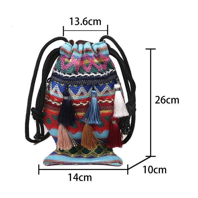 Dame Straw Bohemian Stilig Fish Tassel Design Crossbody Vesker Mote Vintage Skulderveske Med Snøring