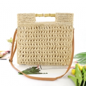 Dame Straw Elegant Holiday Crossbody Vesker Cabriolet Strap Casual Beach Sweet Handbag