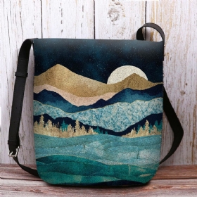 Damefilt Mountain Treetop Landscape Print Vesker Crossbody Vesker Skulderveske