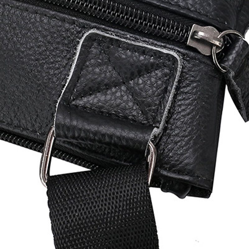 Ekte Skinn For Menn Med Stor Kapasitet Vanntett Slitesterk Crossbody-veske