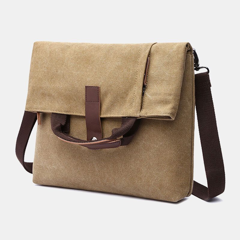 Herre Canvas Anti-tyveri Vannbestandig Vintage Messenger Vesker Skulderveske Crossbody Vesker Håndveske