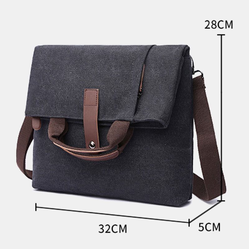 Herre Canvas Anti-tyveri Vannbestandig Vintage Messenger Vesker Skulderveske Crossbody Vesker Håndveske