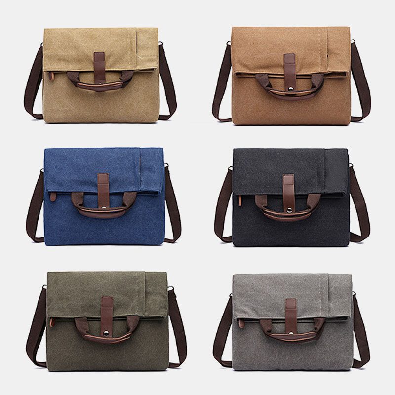 Herre Canvas Anti-tyveri Vannbestandig Vintage Messenger Vesker Skulderveske Crossbody Vesker Håndveske