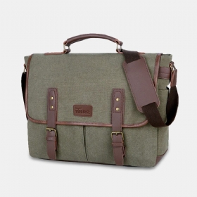 Herre Canvas Multi-lomme Slitebestandig Vintage Business Messenger Vesker Laptop Vesker Crossbody Vesker Håndveske