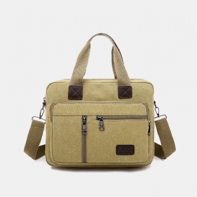 Herre Canvas Multipocket Crossbody-veske Med Stor Kapasitet