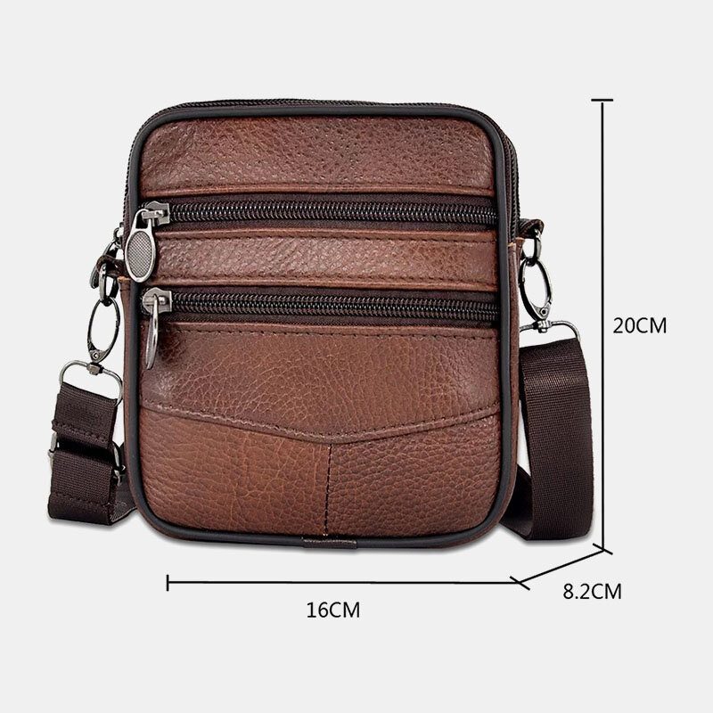 Herre Ekte Skinn Business Multi-carry Crossbody Vesker Med Stor Kapasitet