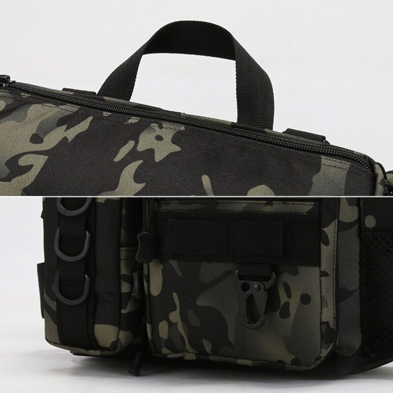 Herre Fish Vesker Multi-lommer Outdoor Tactical Vesker Crossbody Vesker Midjeveske Oxford Camo Pattern