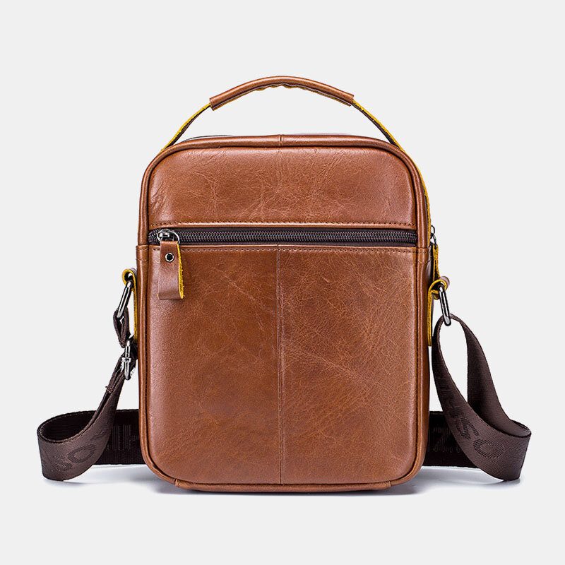 Herre Første Lag Kuskinn Anti-tyveri Crossbody Vesker Multifunksjonell Slitebestandig Messenger Bag Håndveske Med Stor Kapasitet