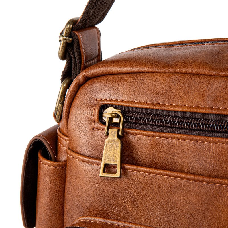 Herre Kunstskinn Multi-rom Stor Kapasitet Crossbody Vesker Business Casual Glidelås Skulder Messenger Bag