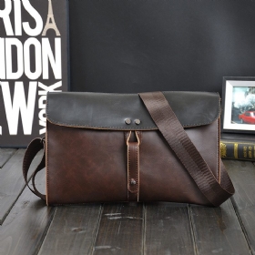 Herre Kunstskinn Vintage Crossbody-veske Med Stor Kapasitet 13.3 Tommers Bærbar Innvendig Veske