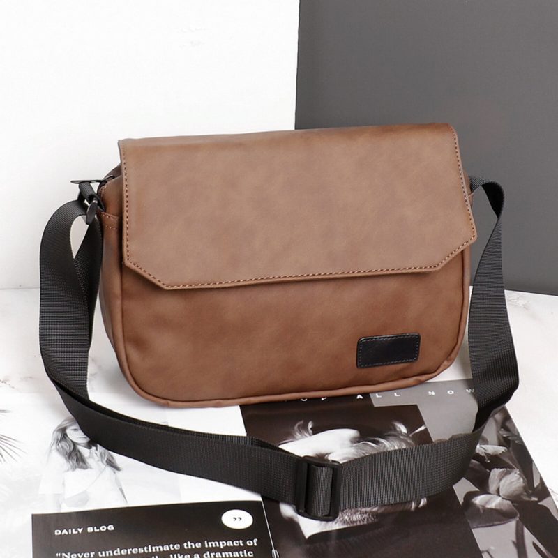 Herre Kunstskinn Vintage Vanntett Crossbody Veskedeksel Mobiltelefon Lomme Messenger Bag