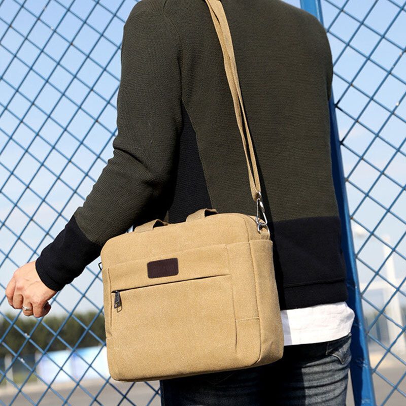 Herre Lerret Skulderveske Crossbody Vesker Håndveske Business Bag