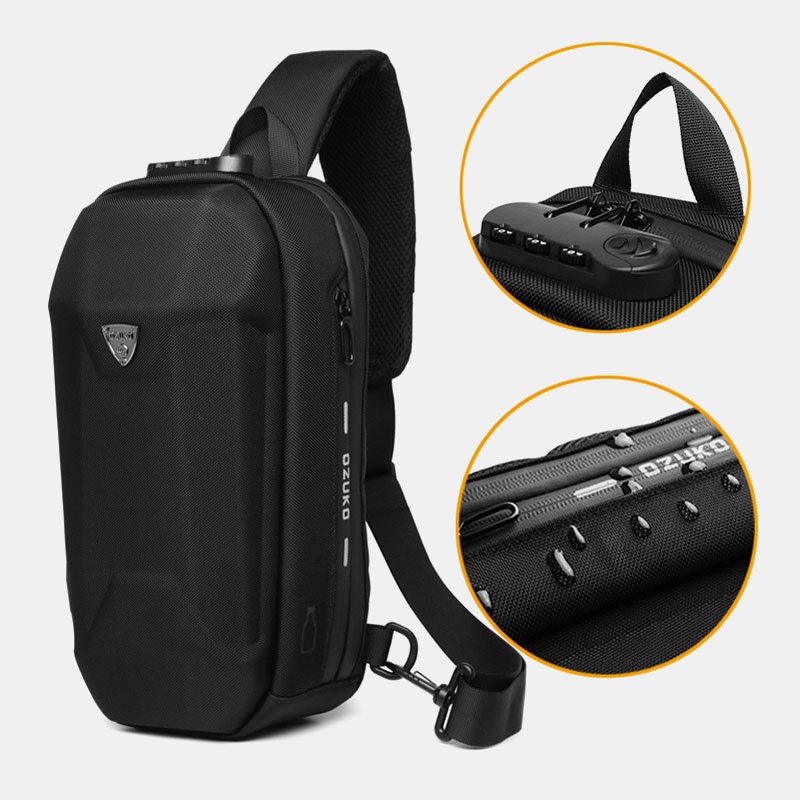 Herre Usb-lading Multi-lomme Anti-tyveri Vanntett Utendørs Crossbody Vesker Bryst Vesker Sling Bag