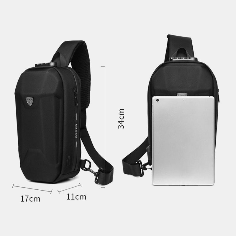 Herre Usb-lading Multi-lomme Anti-tyveri Vanntett Utendørs Crossbody Vesker Bryst Vesker Sling Bag