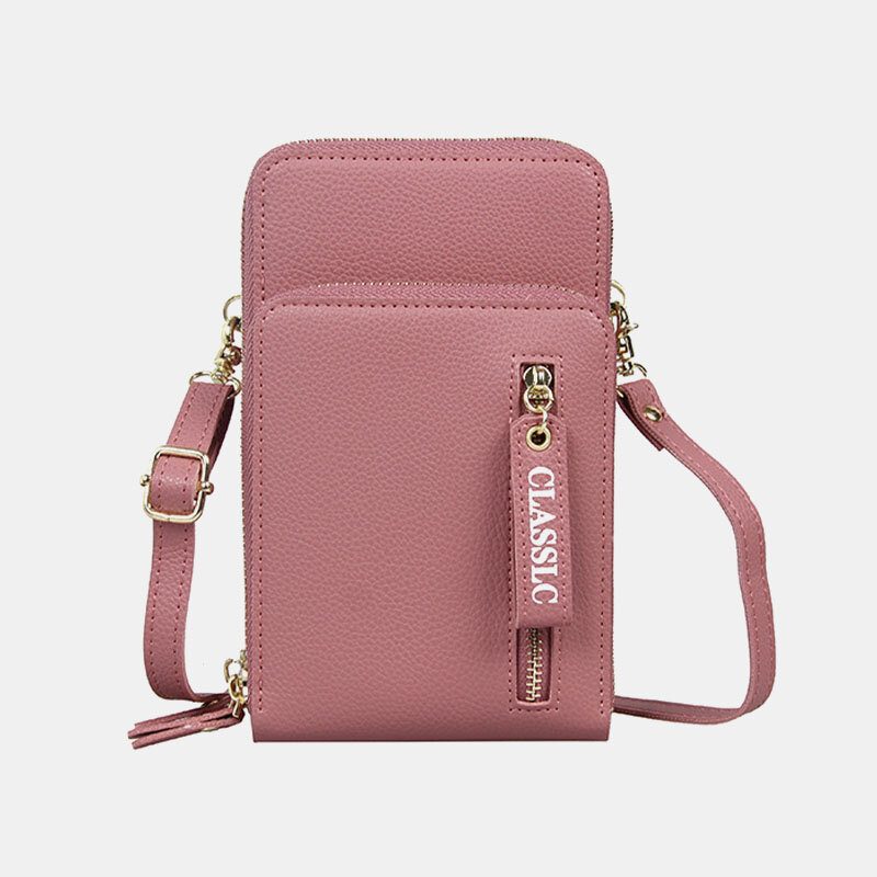 Kvinner 3-kortspor 6.5 Tommers Solid Telefonveske Crossbody-veske Skulderveske