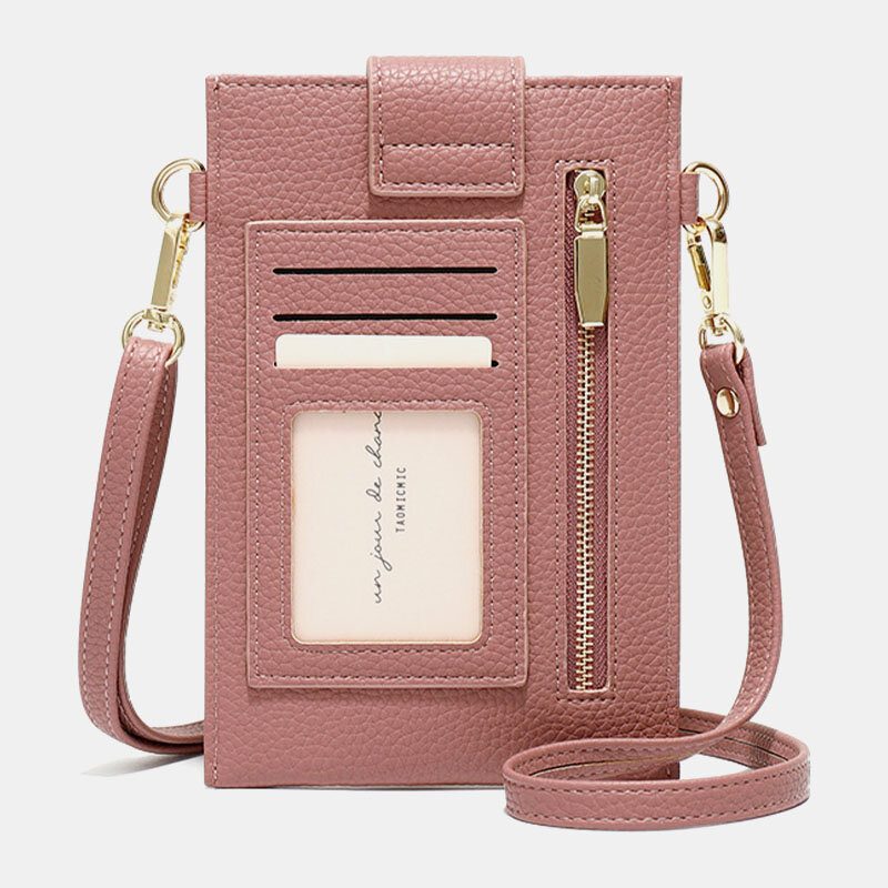 Kvinner 3-kortspor Solid Telefonveske Crossbody-veske Skulderveske