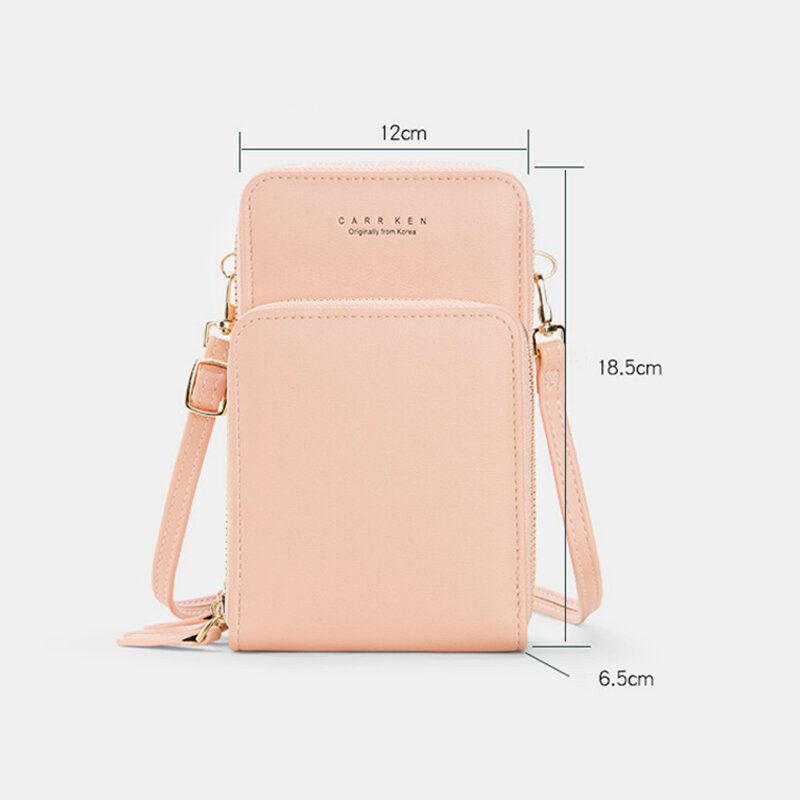 Kvinner 5 Kortspor 6.3 Tommers Telefonveske Solid Crossbody-veske