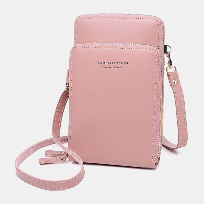 Kvinner 5-kortspor Telefonveske Solid Crossbody-vesker