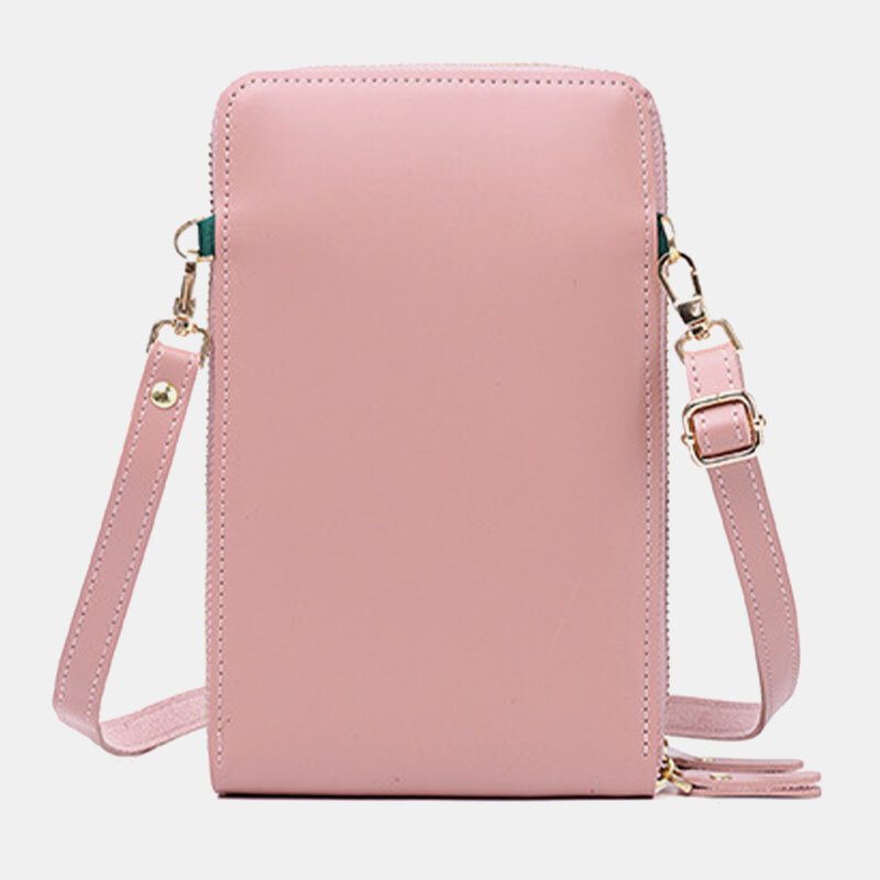 Kvinner 5-kortspor Telefonveske Solid Crossbody-vesker