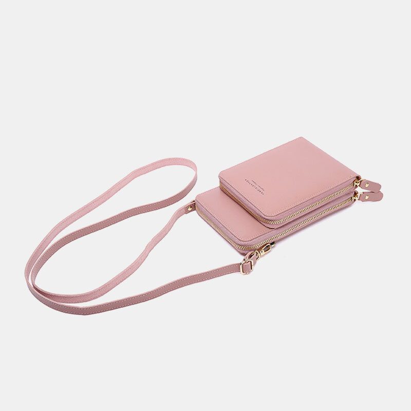 Kvinner 5-kortspor Telefonveske Solid Crossbody-vesker