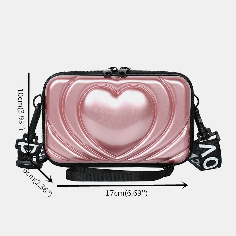 Kvinner 6.5 Tommer Love Solid Trunk Telefonveske Crossbody Bag