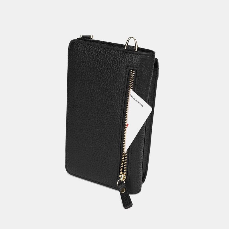 Kvinner Berøringsskjerm 6.3 Tommers Telefonholder 10-kortspor Rivet Crossbody-veske Lommebok