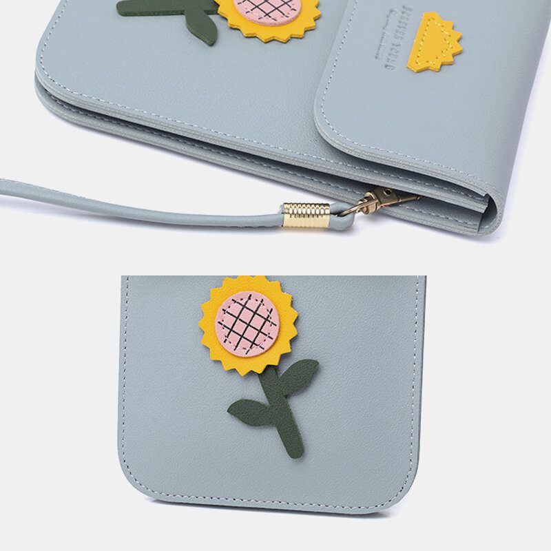 Kvinner Casual Flower Printed 6.3-tommers Telefonveske Mini Skulderveske Crossbody-veske