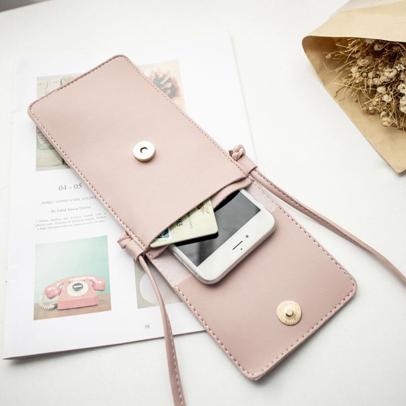 Kvinner Casual Solid Hollow Out Berøringsskjerm 6.3 Tommers Telefonveske Skulderveske Crossbody-veske