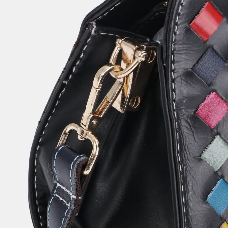 Kvinner Ekte Skinn Patchwork Telefonveske Crossbody Vesker Skulderveske