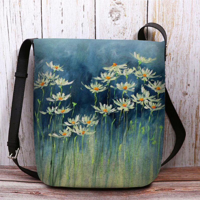 Kvinner Filt Blomster Mønster Prints Crossbody Vesker Skulderveske