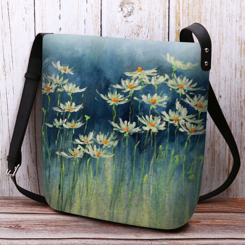 Kvinner Filt Blomster Mønster Prints Crossbody Vesker Skulderveske