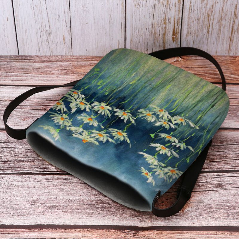 Kvinner Filt Blomster Mønster Prints Crossbody Vesker Skulderveske