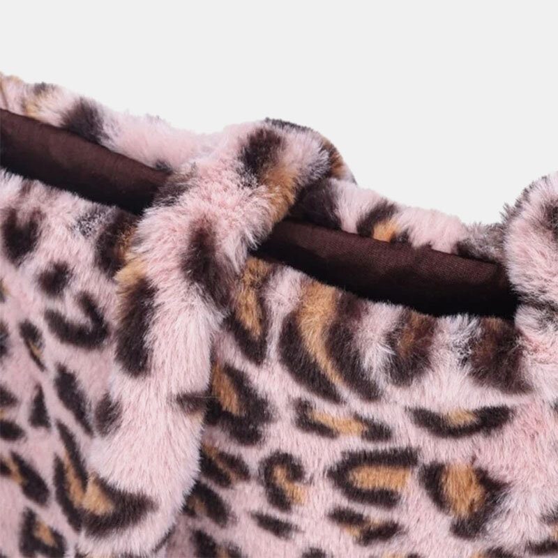 Kvinner Filt Mykt Leopardmønster Søt Uformell Personlighet Skulderveske Crossbody-veske