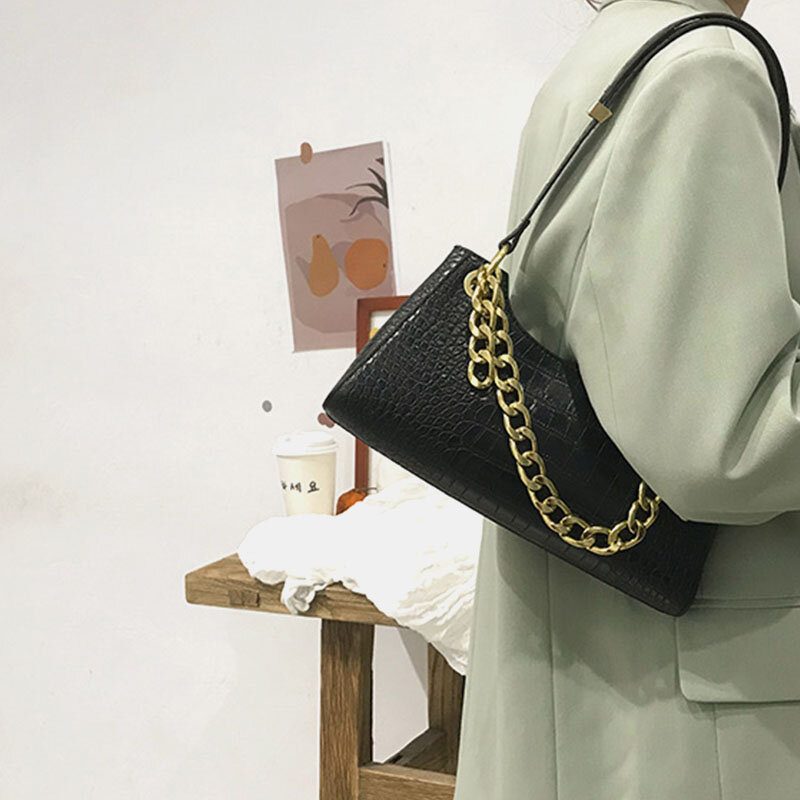 Kvinner Krokodillemønster Elegant Kjedeskulderveske Crossbody-veske