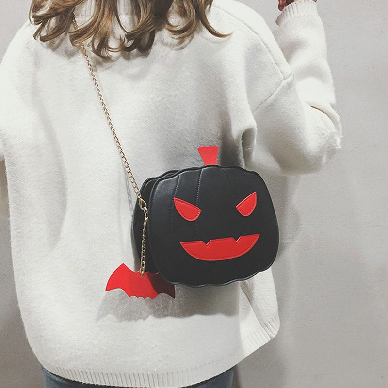 Kvinner Patchwork-kjeder Halloween-gresskarveske Crossbody-veske