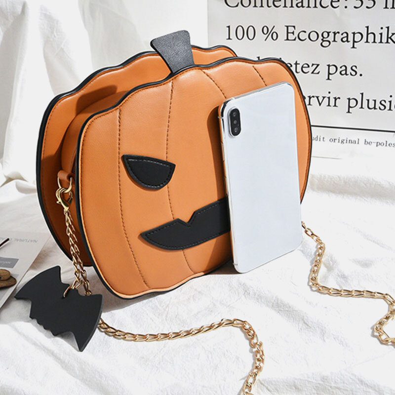 Kvinner Patchwork-kjeder Halloween-gresskarveske Crossbody-veske