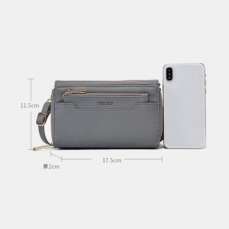 Kvinner Pu 6.3 Tommers Telefon Solid Crossbody Vesker Telefonveske Lommebok