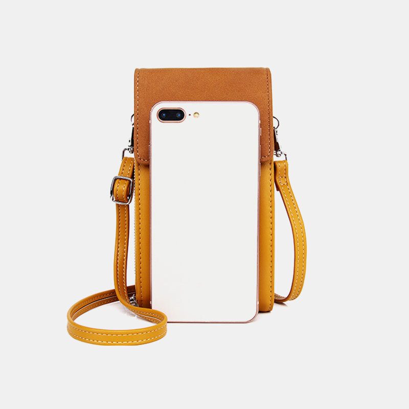 Kvinner Pu Leather Multi-bære Mote Casual Telefonveske Cross Body Bag