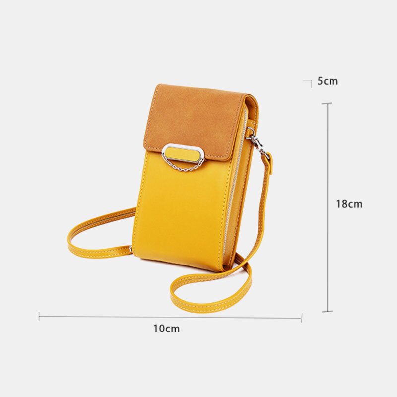 Kvinner Pu Leather Multi-bære Mote Casual Telefonveske Cross Body Bag