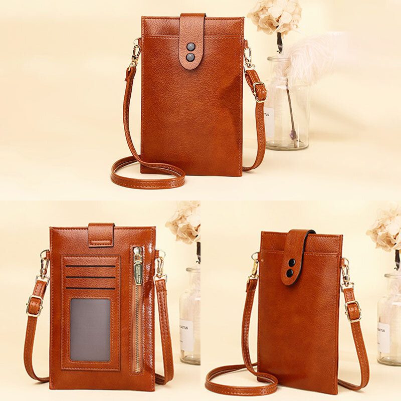 Kvinner Pu Leather Retro 6.3 Tommers Telefonveske Mini Multikortspor Crossbody-vesker Skulderveske