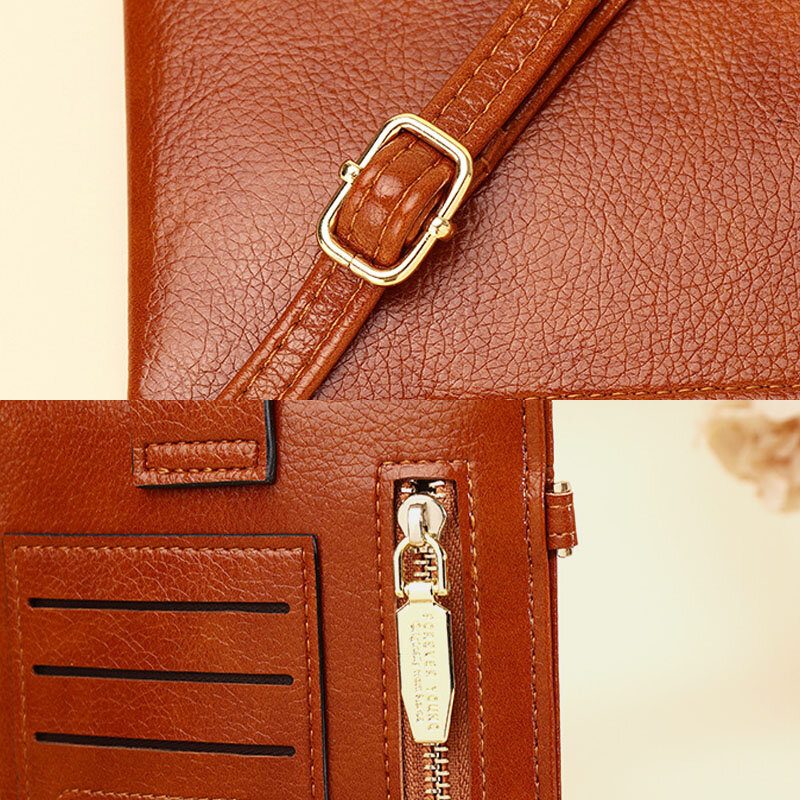 Kvinner Pu Leather Retro 6.3 Tommers Telefonveske Mini Multikortspor Crossbody-vesker Skulderveske