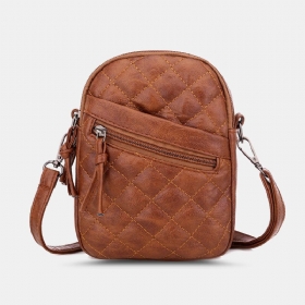 Kvinner Pu-skinn Argyle-mønster Øretelefonhull Uformell 6.3 Tommers Telefonveske Crossbody-vesker Skulderveske