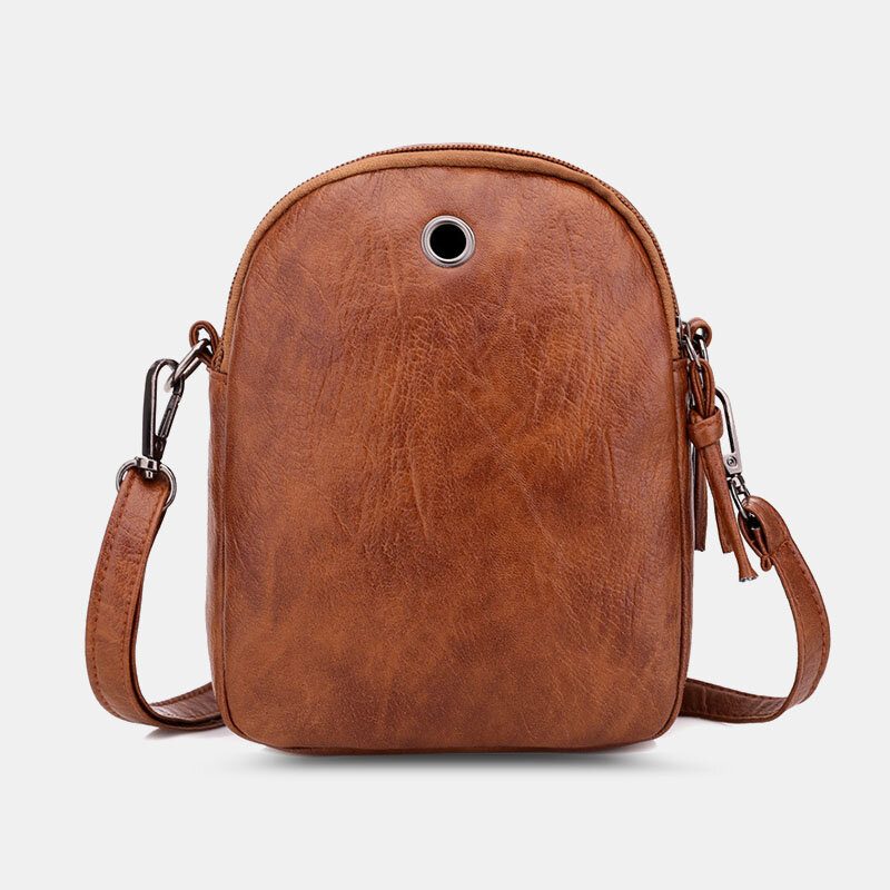 Kvinner Pu-skinn Argyle-mønster Øretelefonhull Uformell 6.3 Tommers Telefonveske Crossbody-vesker Skulderveske