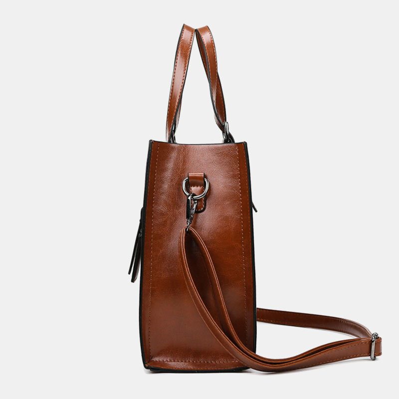 Kvinner Retro Crossbody Vesker Med Stor Kapasitet Håndveske Satchel Bag