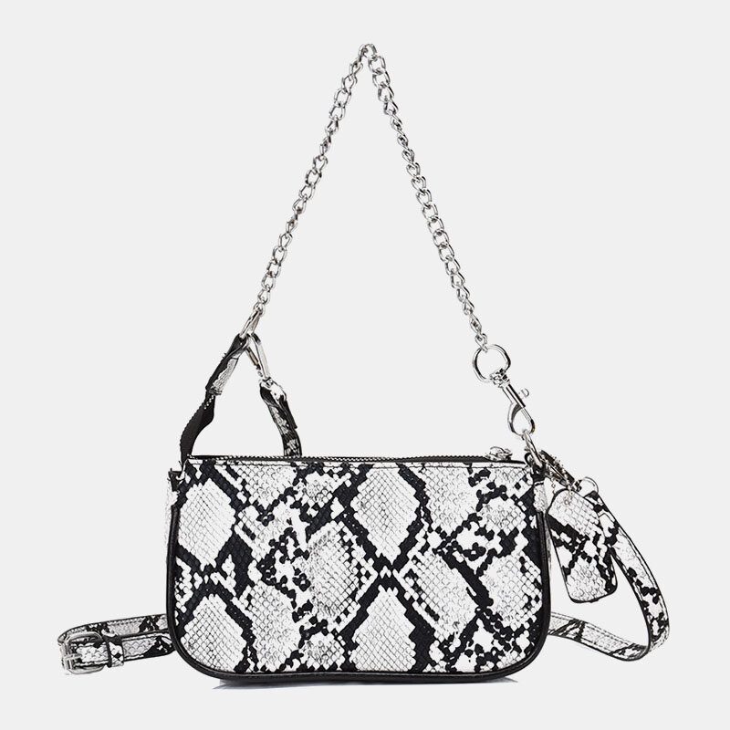 Kvinner Slange-skinn Patternn Ensfarget Uformell Mote Skulderveske Cross Body Bag