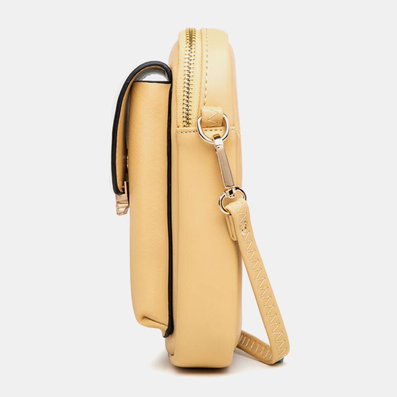 Kvinner Solid Glidelås Telefonveske Crossbody Vesker Skulderveske